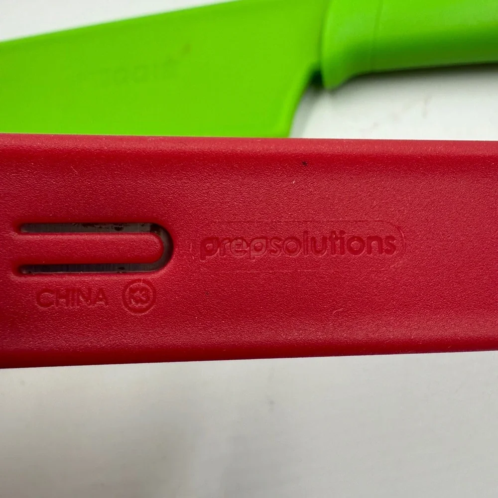 Prep Solutions 3 Piece Kitchen Knife Set Paring Veggie Tomato‎ Red Green Gray